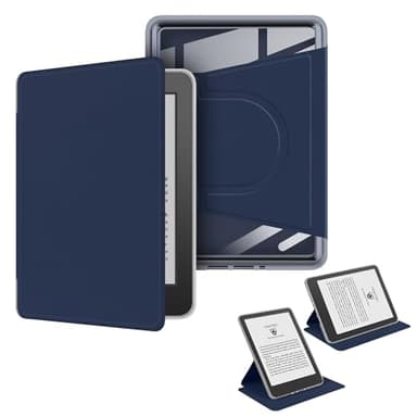 Sakenitly Case for 7" Kindle Paperwhite/Signature Edition 12th Generation 2024, Clear Back Detachable Magnetic Protective Adjustable Stand Cover with Auto Wake/Sleep