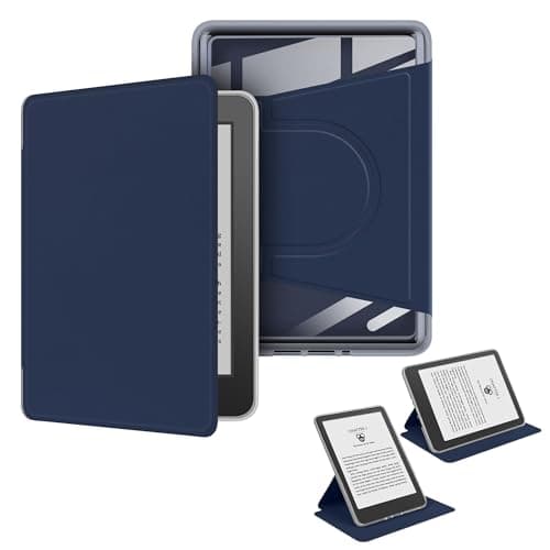 Sakenitly Case for 7" Kindle Paperwhite/Signature Edition 12th Generation 2024, Clear Back Detachable Magnetic Protective Adjustable Stand Cover with Auto Wake/Sleep