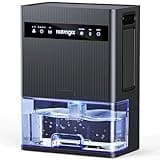 Dehumidifier, 106 OZ Water Tank Dehumidifiers for Home, 1000 sq.ft Quiet Dehumidifier for Basement Bathroom Bedroom RV with Auto Shut Off, Timer, Sleep Mode, 7 Color Light, Grey