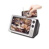 Portable Foldable Phone Magnifier Screen, 12" Screen Magnifier for Cell Phone, 3D HD Phone Screen Magnifier for Movies, Videos and Games, Screen Magnifier Fit for All Smartphones