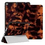 HSMYDBCYC Case for iPad 9th/ 8th/ 7th Generation 10.2 inch 2021/2020/ 2019,Fashionable Pattern Case with Pencil Holder Trifold Smart Stand Cover (Black and Brown)