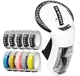 EazeID Embossing Label Maker with 10 Rolls Color 3D Embossing Tapes, Vintage Manual Embossed Labeler, Retro Old School Embosser for Scrapbooking, DIY Crafts, Home Organization, Omega-S Black