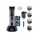 3 Modes Men's LED Display Professional Electric Hair Clipper Charging Method Trimmer + Base
