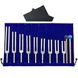 9 Pcs Solfeggio Tuning Forks Set, Aluminum Alloy Sound Healing Instruments, Includes Dual-Color Mallets, Portable Storage Bag and Wipe Cloth, Meditation and Energy Balancing Accessories