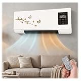 1800W Wall Mount Heater, 2-in-1 Portable Ductless Cooler with Remote, Silent Energy-Saving Fan for Dorm, Office, Bedroom, No Exhaust Required, White
