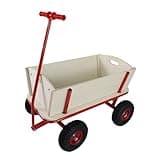 Wooden Carriage Stroller with 4-Wheel Design 260 lbs Weight Capacity Outdoor Kids Ride-on Carriage Perfect for Toddler & Children Outdoor Play