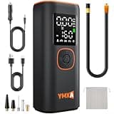 YMXA Portable Tire Inflator For Car - 5X Faster 160 PSI, DC 12V Air Pump For Car Tires, Portable Air Compressor With Large Dual Digital Screen, Tire Air Pump For with Light Truck, Motorcycle, Bike
