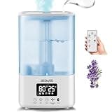 BEOUSG 5L Top Fill Ultrasonic Humidifier,Cool Mist Humidifiers with Timer & Humidity Control for Bedroom, Baby, Large Rooms & Plants (White)