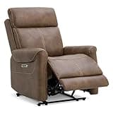 KISLOT Leather Recliner Chair for Adults Wall Hugger RV Recliner with USB Charging Ports Electric Power Reclining Sofa for Living Room Home Theater Seating Bedroom