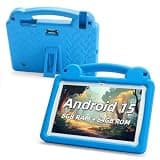 Kids Tablet 10 Inch - Octa-Core, 8GB RAM (4+4) 64GB ROM, IPS HD 1280x800, WiFi 6, GMS - Android 15 Tablet for Kids with Parental Control, Kids Content & Eye Protection, EVA Case (Blue)