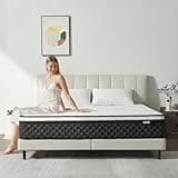 JELFUS Vaeluna Queen Mattress, 12 Inch Queen Size Mattress in a Box,Hybrid Bed Mattresses, Pocketed Coils, Medium Firm, Motion Isolation, Lumbar Support, Pressure Relief