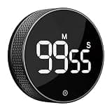 BlueSnail Kitchen Timer with LED Digital Display Smart Efficana for Home Classroom Gym Office, Volume and Brightness Adjustable Productivity Timer (All Black)