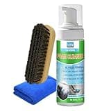 LUSTRIO Car Interior Foam Cleaner 150ml(5oz), Safe for Leather Vinyl Fabric Plastic Trim, Auto Upholstery Stain Remover for Seats Carpet, No Rinse with Soft Brush and Towel