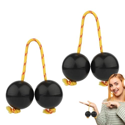 2 Pack Rhythmic Ball Kashaka Instrument - African Rattle Shaker, Rattle Asalato | Double Gourd Percussion Asalato Fingertip Drum Balls | Musical Instrument, Abs Hand Percussion Balls,