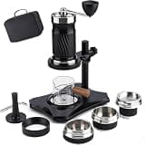 AFBEHL Hand Crank Coffee Machine Set, Manual Espresso Coffee Machine, With Storage Box, 9-12bar Pressure, 100ml Water Tank, No Power Needed, With Pre-infusion, Perfect For Home Office Use