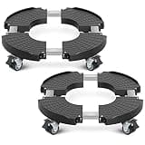 VANCASTLE Plant Caddy with Lockable Wheels 15-22'' Adjustable Plant Stand