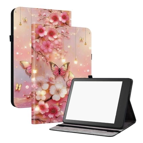 Case for Kindle Paperwhite (2023), 6.8", Premium Leather Flip Cover with Card Slots, Pen Holder, Adjustable Stand, Multiple Decorative Patterns,PSJ-Q