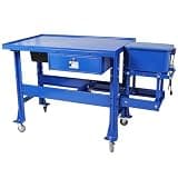 Mobile Parts Washer with Tear Down Table, 3.5 Gallon Capacity, 110V Pump, Drawer & Drain Tray, 51" X 31" Top, Blue