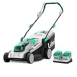 Litheli Cordless Lawn Mower 17 Inch, 2 x 20V 4.0Ah Battery Lawn Mowers with Brushless Motor, Bagging & Mulching, Charger Included