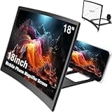 18"Screen Magnifier for Smartphone,3D HD Screen Expanders for Movies, Videos,and Gaming,Screen Magnifier with Adjustable Angle Design Amplifier Desktop Magnifying,Gift for Mom Dad Men Friends (Black)