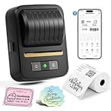NADAIIN Label Maker Machine with Tape, Bluetooth Thermal Label Printer for Small Business, Address, Barcode, Logo, Clothing, Label Makers for Office Home School