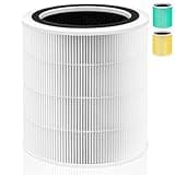 Pulluty Core 400S Replacement Filter for LEVOIT Core 400S and Core400S-P/Core 400S-rf Smart WiFi Air Purifier,3-in-1 True H13 HEPA Activated Carbon Pre-Filter,1Pack,White