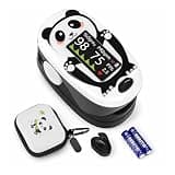 Pulse Oximeter with Small Finger Clip, Oxygen Monitor with Panda Case for Heart Rate and SpO2 Monitoring