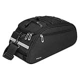 MOSISO Bike Rack Bag, Waterproof Bicycle Trunk Pannier Rear Seat Pouch Cycling Bike Carrier Backseat Storage Luggage Saddle Shoulder Bag, Black