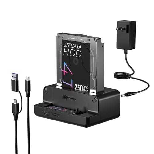 M.2 NVMe & SATA SSD/HDD Hard Drive Docking Station, ICY BOX USB-C 10Gbps M.2 NVMe&SATA Cloner&Reader, Dual Bay Hard Drive cloner for 2.5"/3.5" SSD&HDD Hard Drives, 2 Way Offline Cloning Clone Station
