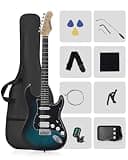 RVONE RST-150 39" Beginner Electric Guitar Kit with Amp & HSS Pickups | Complete Starter Set for Newcomers w/Essentials | Gig Bag, Extra Strings, Digital Tuner, Capo, Strap | Home Practice