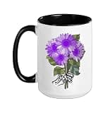 Purple Sunflowers My Last, My All Purple Graphic Ceramic Mug, Black/White, 15oz