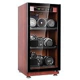 50L Dry Cabinet, Camera Digital Control Dehumidifier, Electronic Automatic Dry Box Noiseless with Humidity Control & LED Light (Maroon)