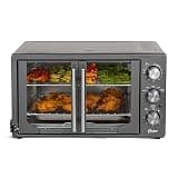 Oster Extra-Large 42L French Door Countertop Toaster Oven, 6-in-1 Air Fryer Oven with Air Fry Rack, Wire Rack, Baking Pan and Crumb Tray, Stainless Steel
