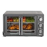 Oster Extra-Large 42L French Door Countertop Toaster Oven, 6-in-1 Air Fryer Oven with Air Fry Rack, Wire Rack, Baking Pan and Crumb Tray, Stainless Steel