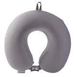 Niuniu Daddy Cooling Travel Neck Pillow with Ice Silk Cover, 360 Degree Head and Chin Support for Teens and Adults, Memory Foam Sleeping Neckpillow for Long Flight Airplane and Car Rides, Grey