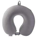 Niuniu Daddy Cooling Travel Neck Pillow with Ice Silk Cover, 360 Degree Head and Chin Support for Teens and Adults, Memory Foam Sleeping Neckpillow for Long Flight Airplane and Car Rides, Grey
