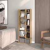 agnixnaf Bookcase 6 Tier, Light Oak Bookshelves Storage, Modern, for HomeOffice