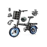 Electric Bike for Adults 500W Motor, Foldable 14" E-Bike 23MPH, 35 Mile, Removable 48V 12Ah Battery, UL 2849 Certified, AI Chip,Multi-Shock Absorption,Anti-Theft Remote, Dual Disc Brakes,Commuting