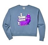 Womens I Think Therefore I Yam Ube Pun Purple Yam Dad Joke Comfort Colors Crop Sweatshirt