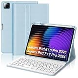 Keyboard Case for Xiaomi Pad 8/8 Pro/7/7 Pro 11.2 Inch, Detachable Magnetic Keypad for Xiaomi Pad8/8 Pro 2026 11.2'' Case, Smart Cover Folio with Keyboard for Mi Pad 7, Built-in Pen Holder, Sky Blue