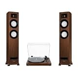 Fluance RT81+ Vinyl Turntable Record Player, Audio Technica VM95E Cartridge, Acrylic Mat and Ri91 Powered Floorstanding Speakers