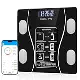 Smart Body Fat Scale with Led Display - Digital Bathroom Scale with Bluetooth, Accurate Body Composition Measurement, Muscle Mass, BMI, and Body Water Analysis