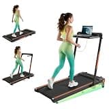 Compact Electric Treadmills for Home Small, 3.5HP Portable Mini Walking Pad Treadmill with Handle Bar & Incline, 0.6-8MPH Under the Desk Walking Pads Treadmill for Home Exercising, 300LBS
