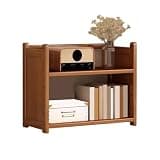 WANGHAI2024M Bookcases Tabletop Minimalist Storage Rack Office Home Bamboo Two Layers Bookshelf
