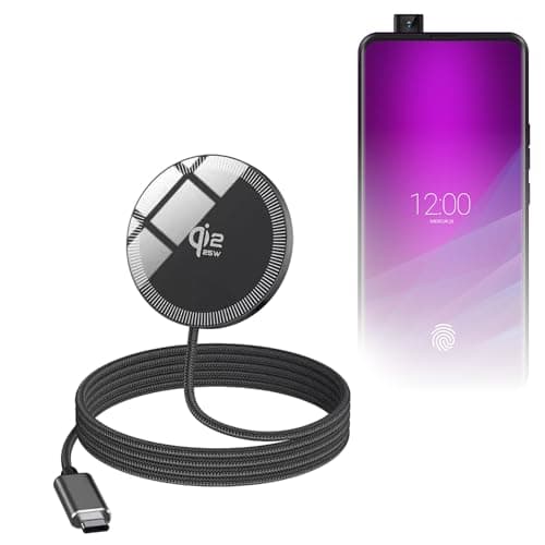 BoxWave Cables & Adapters Compatible with Allview Soul X6 Xtreme - MagnetoDisc Qi2 Wireless Charger (25W), Circular Magnet Desktop Travel Disc - Jet Black