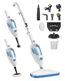 Steam Mop for Floor Cleaning, 10in1 Multi Purpose Handheld Steamer Cleaner Detachable for Vinyl, Laminate, Carpet, Tile Hard Floor Grout w/ 2 pad, 23ft Cord, 15oz Tank, Adjustable Steam & Height