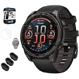 Garmin Fenix 8 47mm AMOLED Sapphire Multisport GPS Smartwatch, Carbon Gray Titanium with Black Silicone Band, 010-02904-20 - Bundle w/Deco Essentials 2-Year CPS Plan