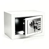 Kasdoonx Heavy Duty Small Safe Box, Electronic Keypad Security Safe with with Sensor Light & 2 Emergency Keys, Compact Lock Box for Home Office Hotel Dorm RV Cash Jewelry (White, 0.45 Cubic Feet)