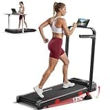 RHYTHM FUN Treadmill with Incline, Walking Pad with Handle Bar,300lbs Walking Pad with APP, Portable Folding Walking Treadmills for Home/Office with Low Noise