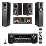 Klipsch Reference 5.0 Home Theater System with 2X R-610F Floorstanding Speaker, R-52C Center Channel Speaker, 2X R-41M Bookshelf Speaker and AVR-S670H 75W 5.2-Channel 8K Network AV Receiver, Black